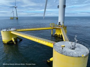 floating offshore turbine close up